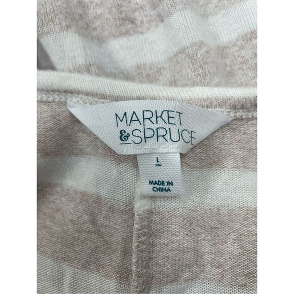 Market & Spruce 3/4 Sleeve Stripe Blouse Size Large - Picture 3 of 6